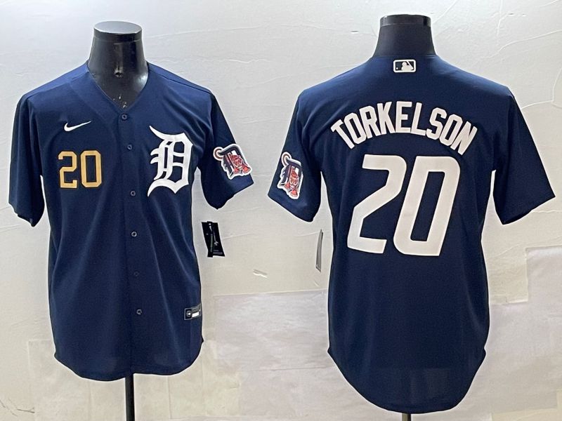 Men Detroit Tigers #20 Torkelson Drak Blue Game 2025 Nike MLB Jersey style 5